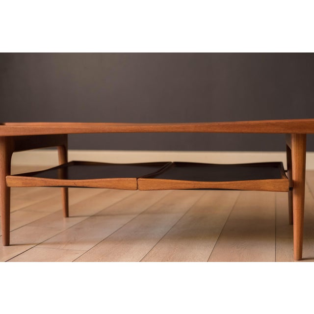 1960s Vintage Danish Teak Two-Tier Coffee Table by Poul Jensen for Selig For Sale - Image 5 of 18