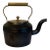 Antique J&j Siddons No 3, West Bromwich England, Black Heavy Cast Iron Kettle with Brass Handle For Sale