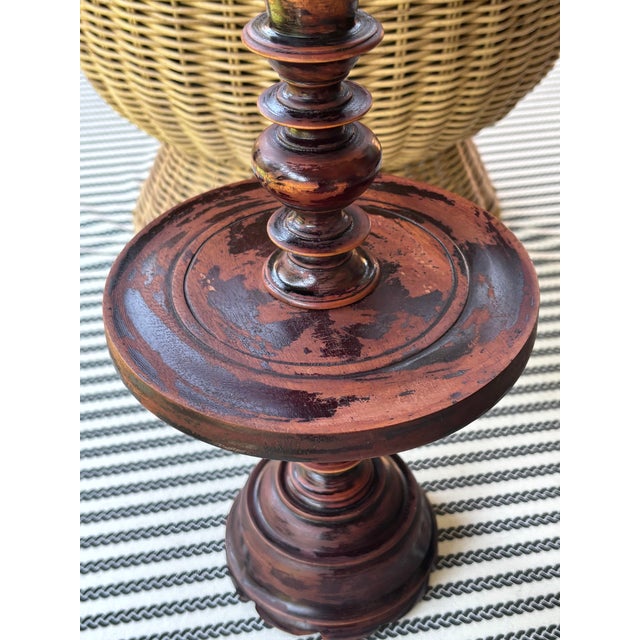 Antique Dutch Colonial Treen Turned Wood Candleholder For Sale - Image 16 of 16