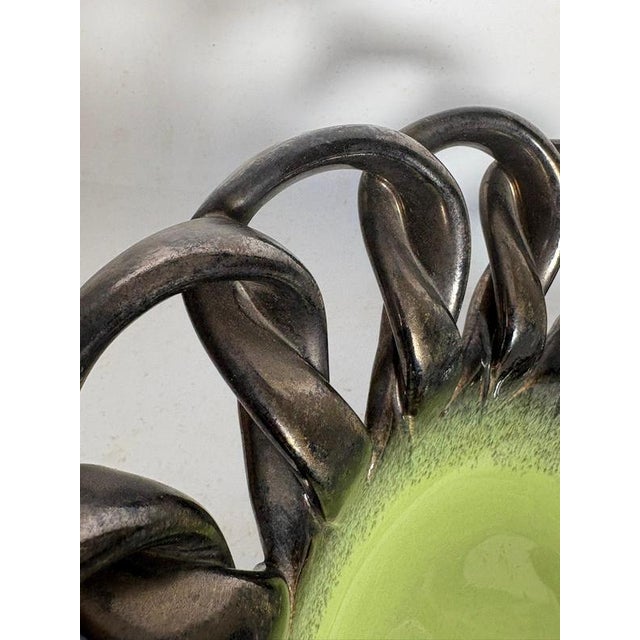 French Black and Yellow Ceramic Trinket Tray, 1960 For Sale - Image 9 of 12