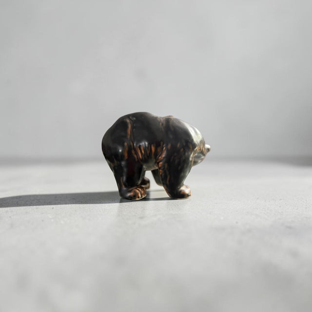 Large Flambé Glazed Stoneware Bear Figurine by Knud Kyhn for Royal Copenhagen, 1950s For Sale - Image 14 of 17