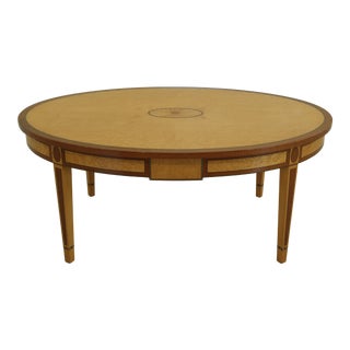 Kindel Great Lakes Inlaid Oval Coffee Table For Sale