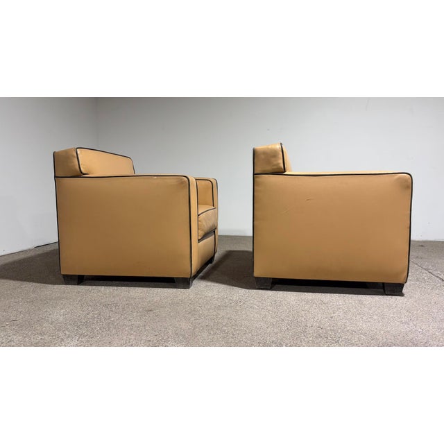 Pair of Ralph Lauren Style Leather Club Chairs, C. 2000. For Sale - Image 4 of 10