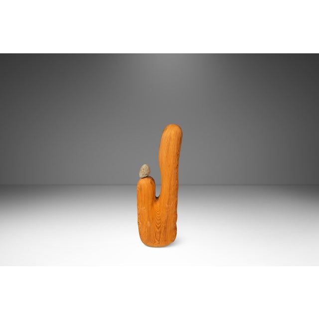 Introducing a one of one, hand-carved Organic Modern freestanding sculpture in a combination of solid cypress wood and...