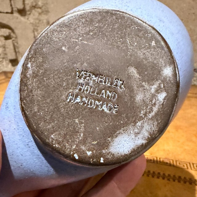 Vermeulen Holland Handmade Blue Pottery Bowl Dish Catch All Mid-Century For Sale - Image 12 of 12