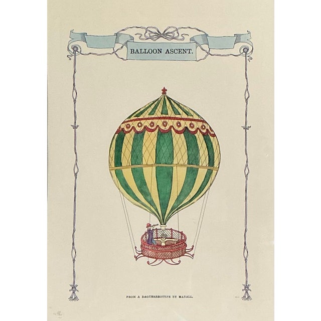 Vintage Framed Hot Air Balloon Print For Sale - Image 11 of 12