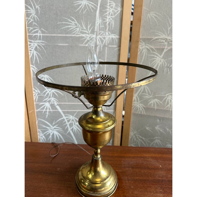 1970s Vintage Brass Hurricane Lamp Base For Sale - Image 5 of 7