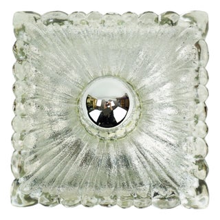 Mid-Century Ice Glass Wall Lamp from Hustadt Leuchten, 1970s For Sale