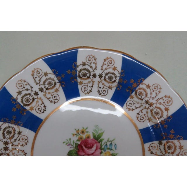 White Royal Standard England Bone China Floral Tea Cup Saucer Dessert Plate Set For Sale - Image 8 of 12