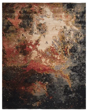 Vintage Hand-Knotted Wool and Silk Rug