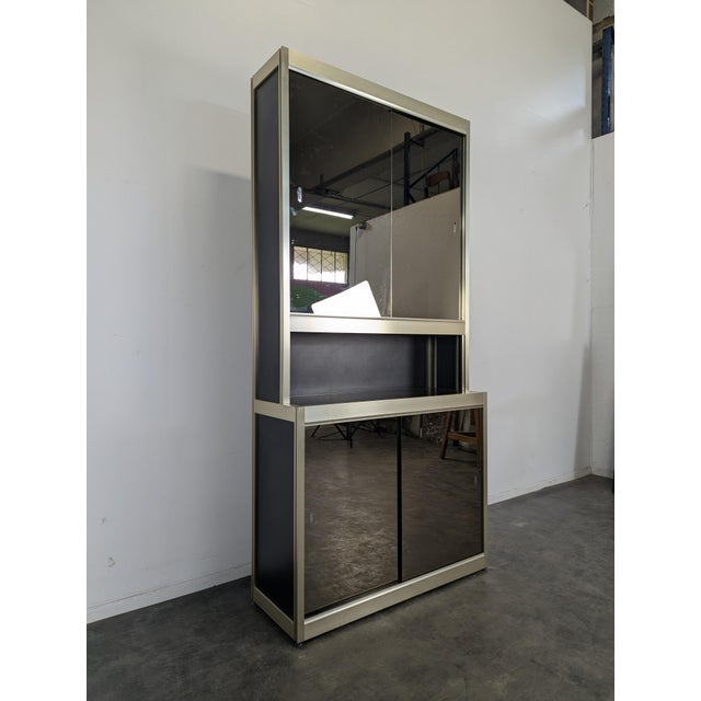 Vintage Aluminum and Glass Display Cabinet, 1980s For Sale - Image 3 of 12