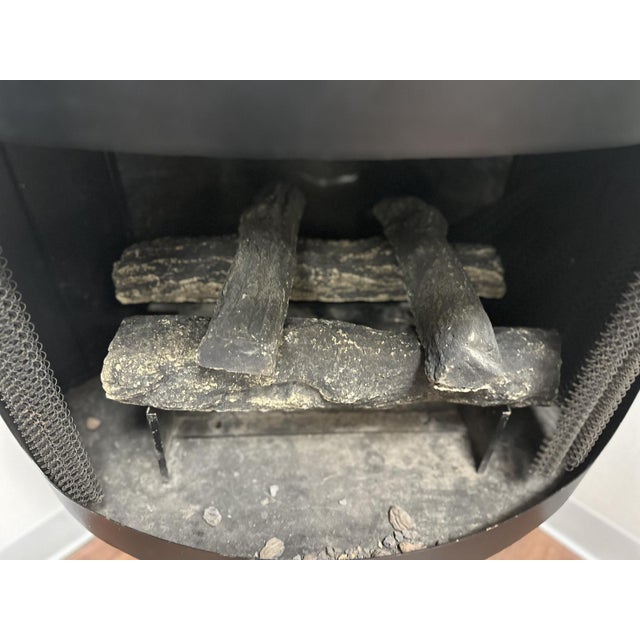 1970s Mid-Century Faux Black Corner Faux Fireplace For Sale - Image 5 of 7