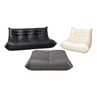 Michel Ducaroy “Togo” Three-Piece Leather Set for Ligne Roset, France, 1970 For Sale