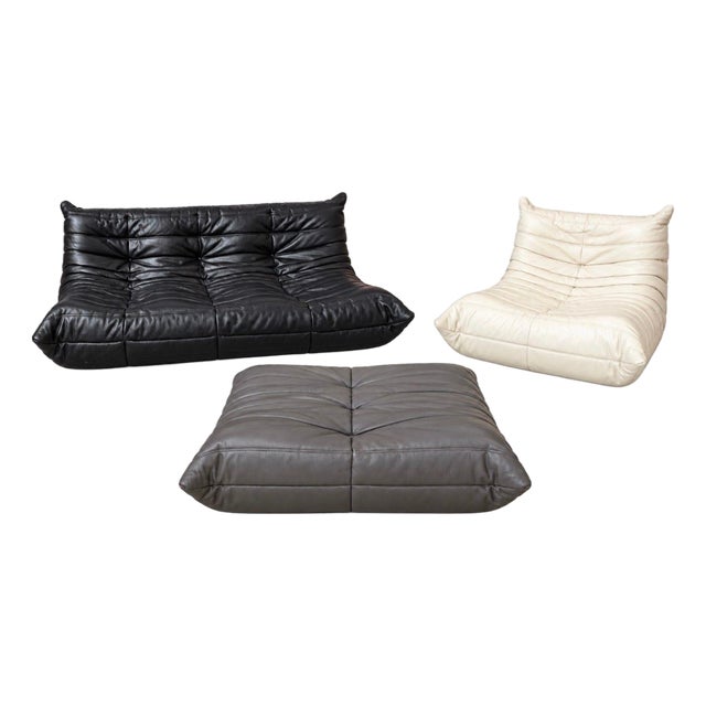 Michel Ducaroy “Togo” Three-Piece Leather Set for Ligne Roset, France, 1970 For Sale