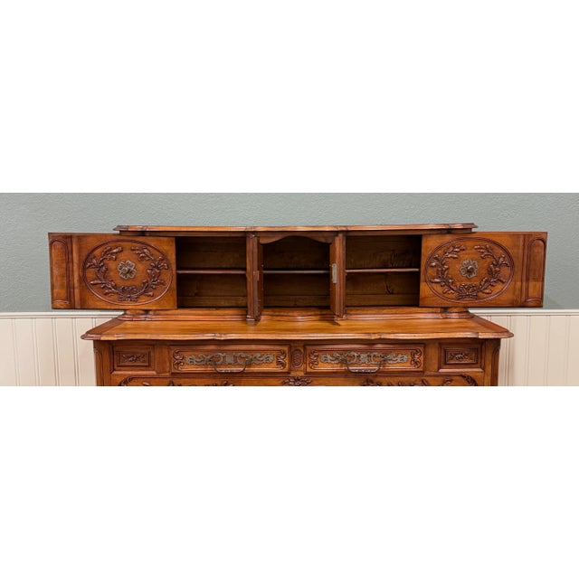 Antique French Buffet Sideboard Server Cupboard Panetiere Highly Carved Oak For Sale - Image 12 of 18