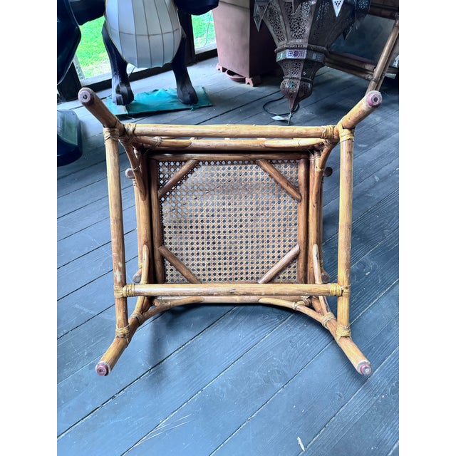 Wood McGuire Style Rattan Cathedral Side Chair For Sale - Image 7 of 9