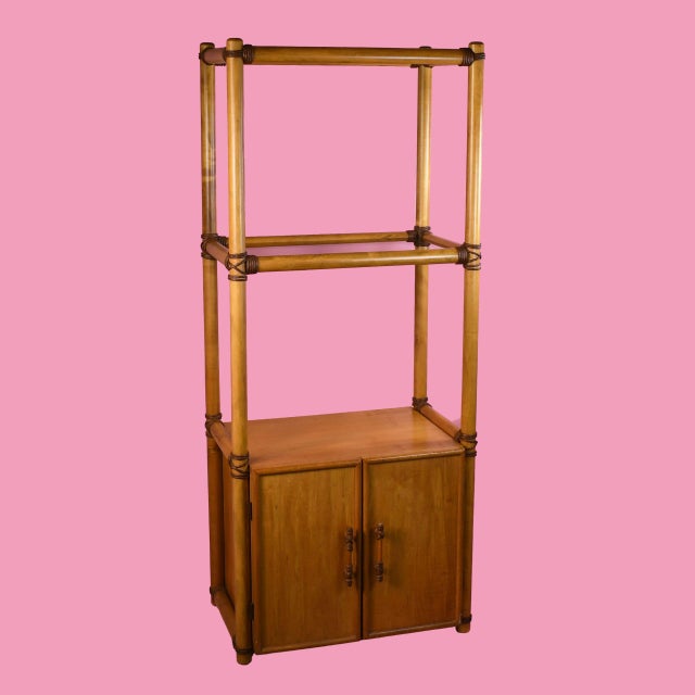 Late 20th Century Pair of Rattan Etageres For Sale - Image 5 of 5