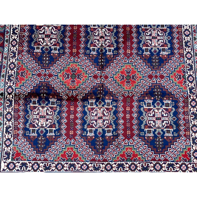 2000 - 2009 Fine Hand-Knotted Afghan Caucasian Shirvan Design Rug - 6'6" X 4'9" For Sale - Image 5 of 12