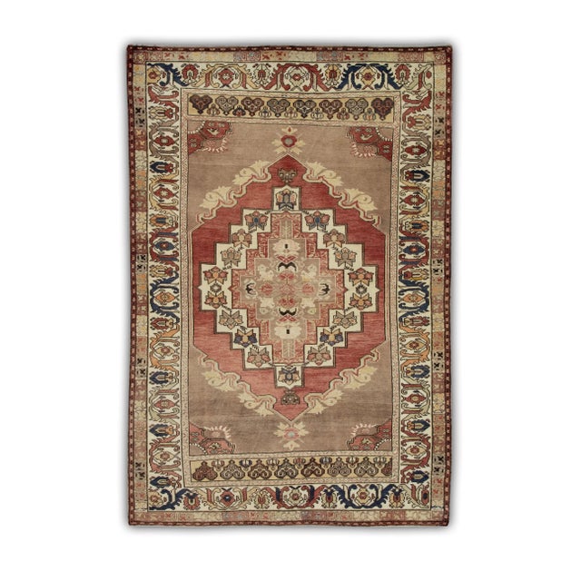 Textile Vintage Turkish Rug 4'4" x 6'8" For Sale - Image 7 of 7