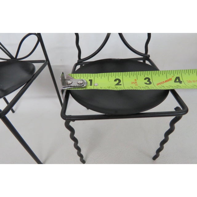Metal Candle Holders Pair of 2 Decorative Chair Wire Design Black Finish 5037b For Sale - Image 14 of 14