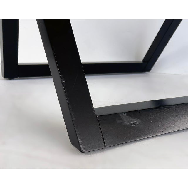 1970s Attributed to Ralph Lauren Mercer Street Round Side Tables, Glass Tops, "X" Frame Bases For Sale - Image 13 of 13