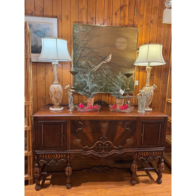 Beautiful Sideboard from the Depression Era. Two Drawers for Tableware & side compartments for extra storage. Versatile...