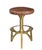 2020s Matthew Izzo Home Ersa Brass Finished and Leather Counter Stool For Sale - Image 5 of 5