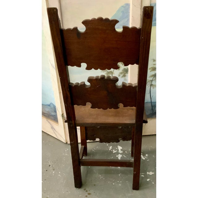 17th Century Antique Italian Renaissance 17th Century Walnut Side Chair For Sale - Image 5 of 11