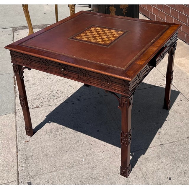 Chippendale 19th C Style Burton-Ching Chippendale Mahogany Game Table For Sale - Image 3 of 5