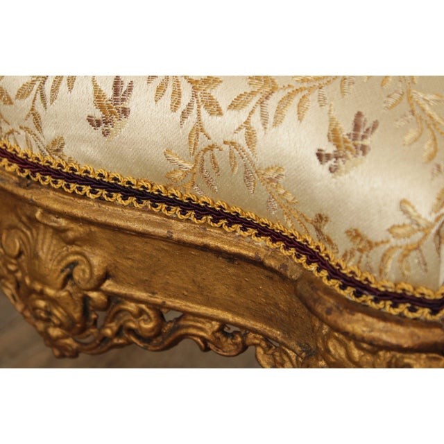 Antique Victorian Cast Iron Gilt Rococo Style Footstool For Sale - Image 10 of 13