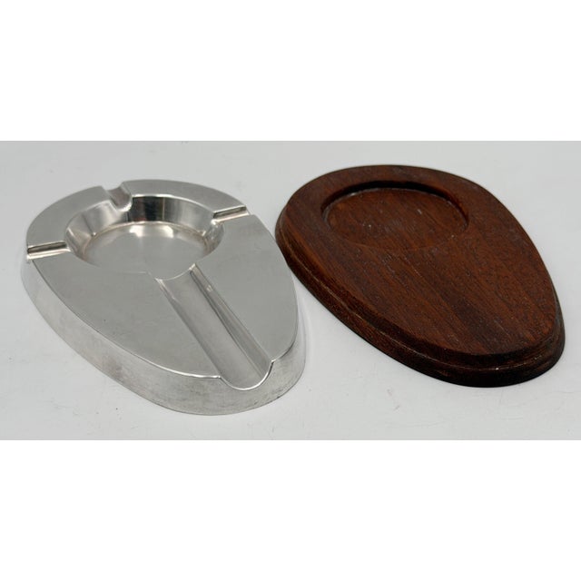 1960s Alfred Dunhill English Silver-Plated Service Ashtray and Cigar Tray For Sale - Image 4 of 14