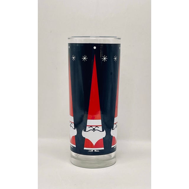 Red Vintage Christmas Glasses- Set of Six For Sale - Image 8 of 9
