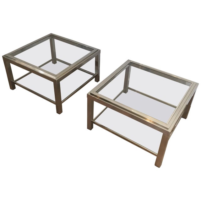 Chrome Side Tables, French, circa 1970 - A Pair For Sale - Image 13 of 13
