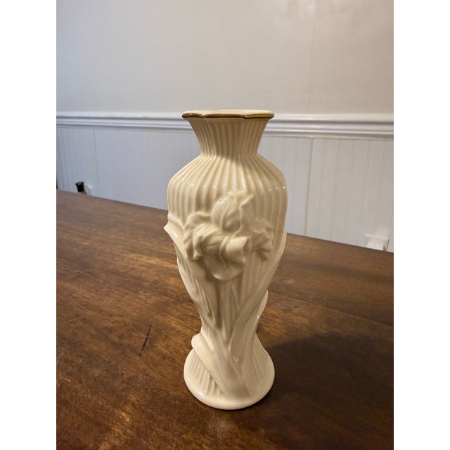 Late 20th Century Lenox Raised Iris Bud Vase For Sale - Image 12 of 12