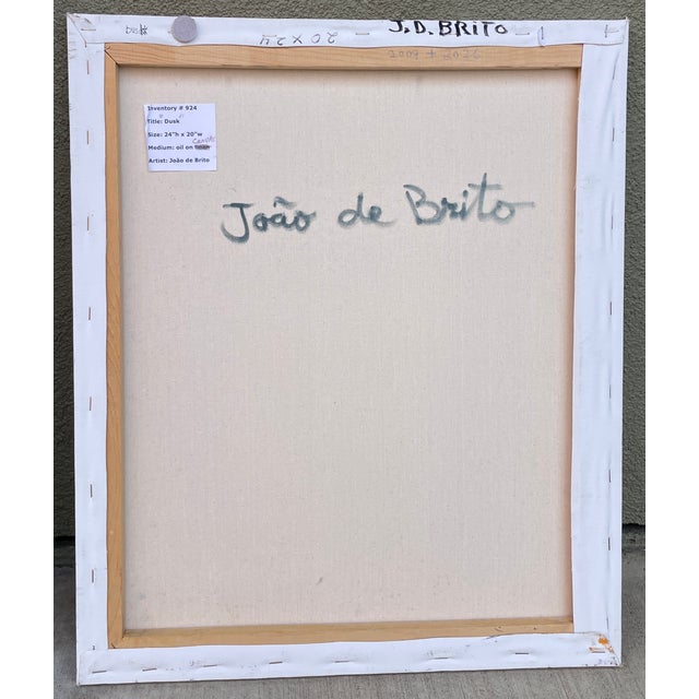Wood “Dusk” Oil on Canvas by Joao De Brito For Sale - Image 7 of 7
