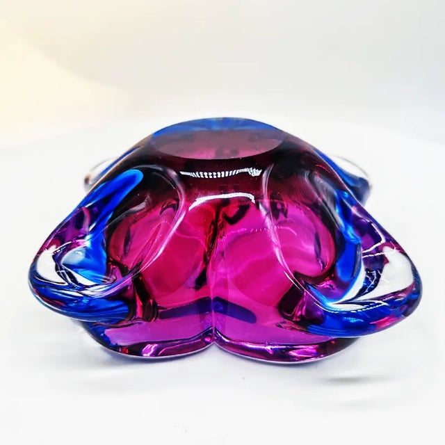 Vintage Pink and Sky Blue Ashtray in Murano Glass, 1960s For Sale - Image 7 of 8