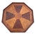 Victorian Antique Inlaid Octagonal Wood Accent Table Geometric Iron Cross Marquetry Top For Sale - Image 3 of 11
