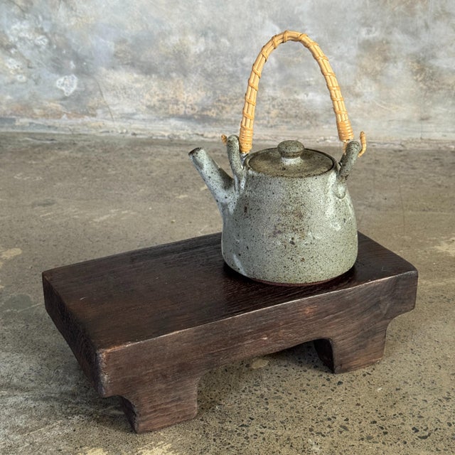 Black Small Wabi-Sabi Occasional Stool in Black Teak For Sale - Image 8 of 11