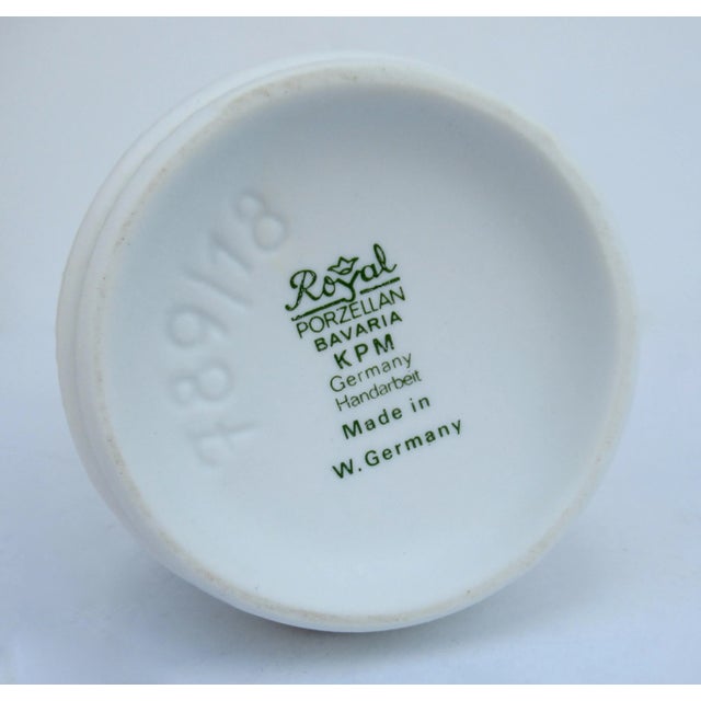 C.1960's-70's West German Royal Kpm Porzellan White Bisque "Infinity Swirl" Raised Relief Design Vase For Sale - Image 11 of 13