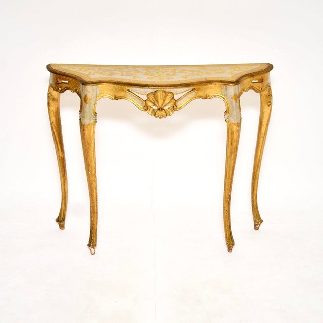 Vintage Venetian Parcel Gilt Console Table, 1930 For Sale - Image 12 of 12