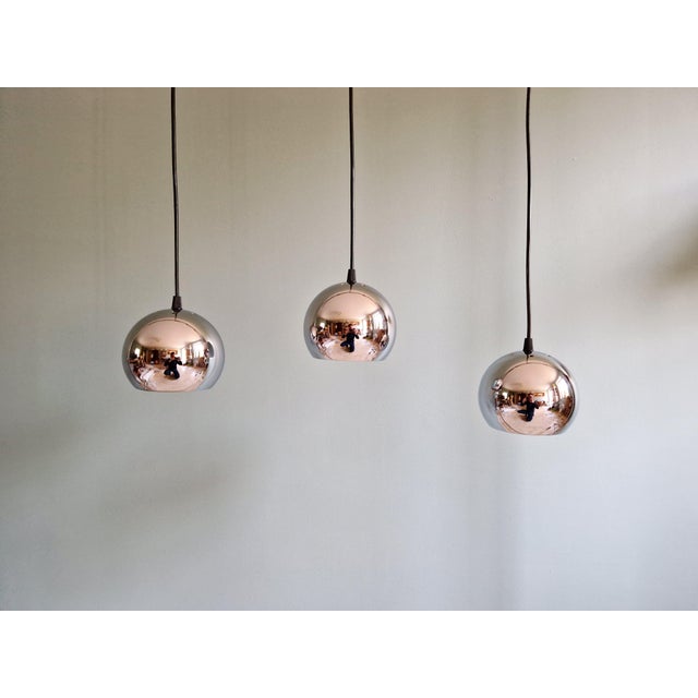 Space Age Eyeball Pendant Lights in Chromed Metal, 1970s, Set of 3 For Sale - Image 16 of 16
