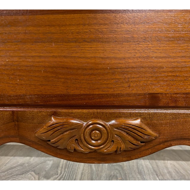 Vintage Full Size Victorian Carved Solid Wood Bed For Sale - Image 11 of 12