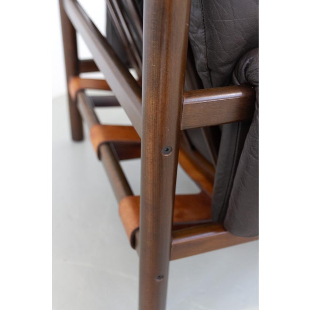 Set of Mid-Century Modern Scandinavian Safari Lounge Chair and Ottoman by Bruksbo, 1970s For Sale - Image 14 of 18