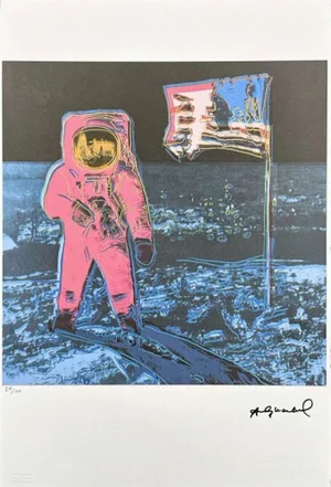 After Andy Warhol, Moonwalk Pink-Blue , 1980s, Lithograph