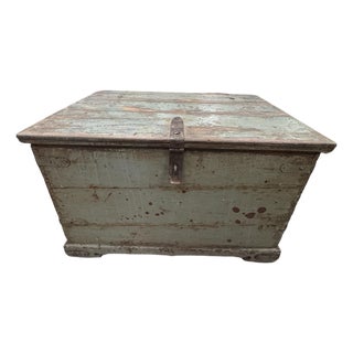Charming Rustic Vintage European Trunk For Sale