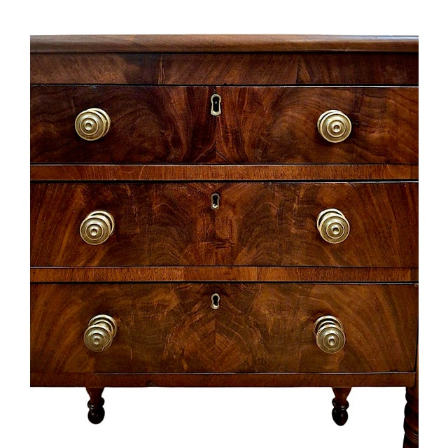This piece is an exceptional, highly authentic example of an American Federal or early Empire period mahogany work...
