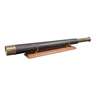 Large Vintage Wwii Telescope, English, Brass, Military Broad Arrow, Ottway & Co For Sale