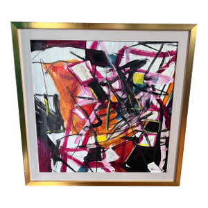 Late 20th Century Juan Guzman, Bold & Colorful Abstract Painting