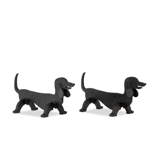 Zoomorphic Wrought Iron Andirons by Edouard Shenck, 1950s, Set of 2 For Sale - Image 9 of 9
