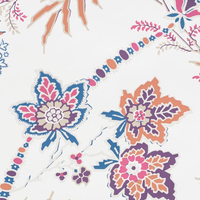 Sample - Schumacher Aubergine Wallpaper in Emperor's Vine For Sale